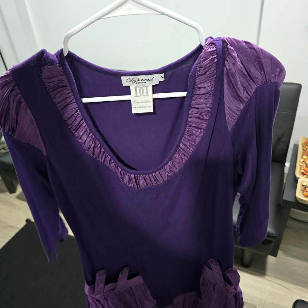 Elegant Purple Ruffled Top by Dzhavel Couture